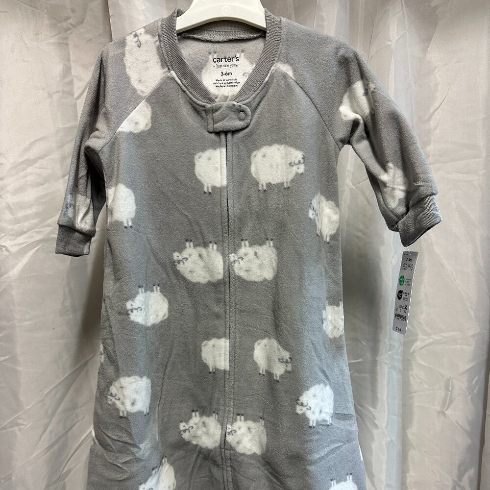 Carter's Baby Boy Girl Unisex Fleece Sleep Sack Bag 3-6M Infant Gray Sheep New